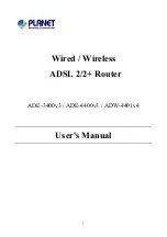 Preview for 1 page of Planet Networking & Communication ADE-3400v3 User Manual