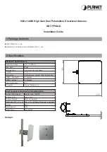 Preview for 1 page of Planet Networking & Communication ANT-FP14AD Installation Manual