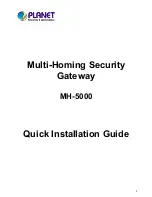 Planet Networking & Communication MH-5000 Quick Installation Manual preview