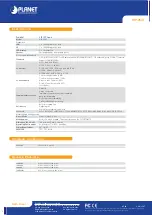 Preview for 2 page of Planet Networking & Communication VIP-254T Specifications