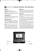 Preview for 2 page of Planet Waves Universal II Chromatic Tuner Instructions Manual