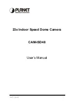 Planet 23x Indoor Speed Dome Camera CAM-ISD48 User Manual preview