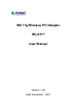 Planet 802.11g Wireless PCI Adapter WL-8317 User Manual preview