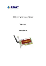 Preview for 1 page of Planet 802.11g Wireless PCI Card WL-8310 User Manual