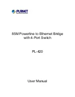 Предварительный просмотр 1 страницы Planet 85M Powerline to Ethernet Bridge with 4-Port Switch PL-420 User Manual