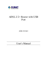 Planet ADSL 2/2+ Router with USB Port ADE-3410v2 User Manual preview