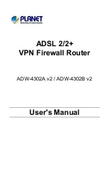 Planet ADSL 2/2+ VPN Firewall Router ADW-4302A v2 User Manual предпросмотр