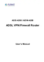 Planet ADSL VPN/Firewall Router ADE-4200 User Manual предпросмотр