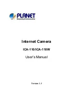 Предварительный просмотр 1 страницы Planet Internet Camera ICA-110 User Manual