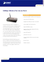 Planet Network Device WAP-4033PE Specifications предпросмотр