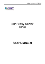 Planet SIP-50 User Manual preview