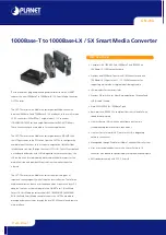 Planet SMART MEDIA CONVERTER GST-70X Specifications preview