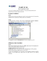 Preview for 1 page of Planet UP-100 Quick Installation Manual