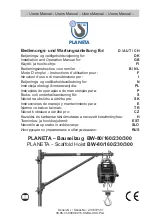 Planeta BW-160 Installation And Operation Manual preview