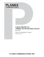 Preview for 1 page of Planex BLW-54SG Quick Installation Manual