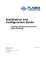 Planex CQW-AP108AG Installation And Configuration Manual preview