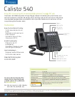 Предварительный просмотр 1 страницы Plantronics Calisto 500 Product Sheet