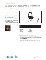 Предварительный просмотр 2 страницы Plantronics Gamecom 307 Quick Manual