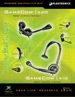 Plantronics GameCom X10 Specifications preview