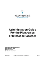 Plantronics IP40 Administration Manual preview