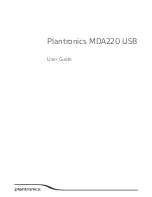 Предварительный просмотр 1 страницы Plantronics MDA220 User Manual