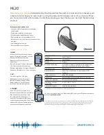 Preview for 2 page of Plantronics ML20 Quick Manual