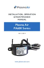 Preview for 1 page of Plasma Air PA600 Series Installation, Operation & Maintenance Manual
