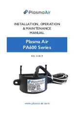 Предварительный просмотр 1 страницы Plasma Air PA600 Series Installation, Operation & Maintenance Manual