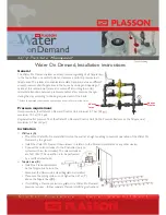 Plasson Water On Demand Installation Instructions preview