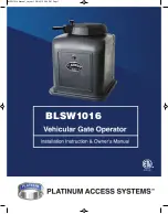 Platinum Access Systems BLSW1016 Installation Instructions & Owner'S Manual preview