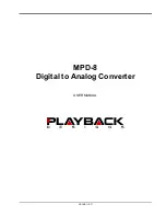 Playback Designs MPD-8 User Manual preview