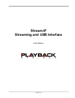 Playback Designs Stream-IF User Manual preview