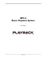 Preview for 1 page of Playback MPS-3 User Manual