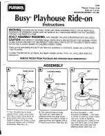 Предварительный просмотр 1 страницы Playskool Busy Playhouse Ride-On 5482 Instructions