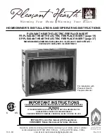 pleasant hearth 18-600-310 Homeowner'S Installation And Operating Instructions Manual preview