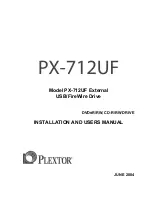 Plextor PX-712UF Installation And User Manual preview