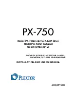 Preview for 1 page of Plextor PX-750A Installation And User Manual