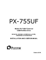 Plextor PX-755UF Installation And User Manual preview