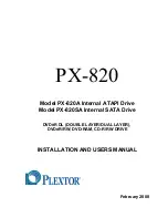 Preview for 1 page of Plextor PX-820 Installation And User Manual