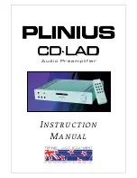 Preview for 1 page of Plinius CD LAD Instruction Manual