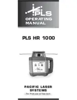 PLS HR 1000 Operating Manual предпросмотр