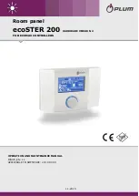 Предварительный просмотр 1 страницы Plum ecoSTER 200 Operation And Maintenance Manual