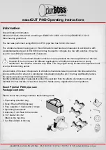 Preview for 7 page of plumBOSS exactCUT P400 Operating Instructions Manual