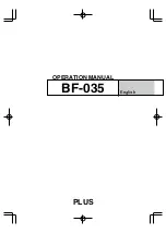 Предварительный просмотр 3 страницы Plus BOARD FAX BF-035 Operation Manual