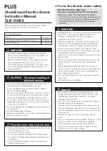 Preview for 1 page of Plus CLB-500EE Instruction Manual