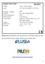 Preview for 17 page of PLUSLITE BAT LED User Instructions