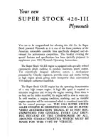 Preview for 2 page of Plymouth Super Stock 426-III User Manual