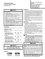 Preview for 1 page of Pneumatic Division 05E Installation & Service Instructions