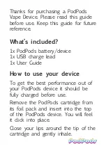 Preview for 2 page of PodPods Vape Device User Manual