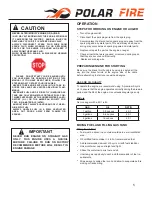 Preview for 5 page of Polar Fire PFPM-5210 Assembly Instructions And Parts Diagrams